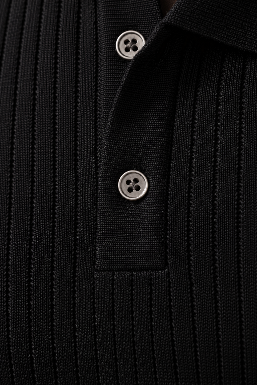 Long Sleeve Ribbed Polo