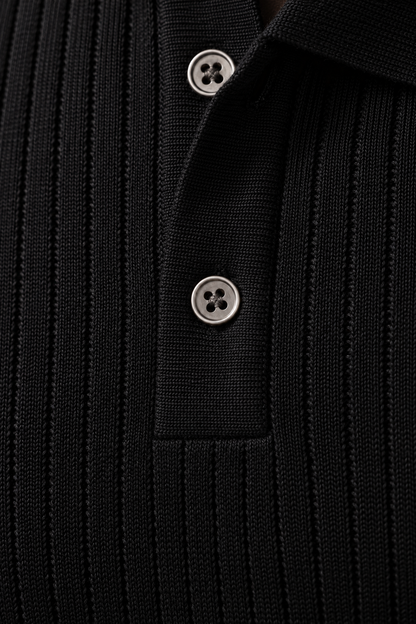 Long Sleeve Ribbed Polo